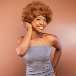 Perruque coupe afro marron