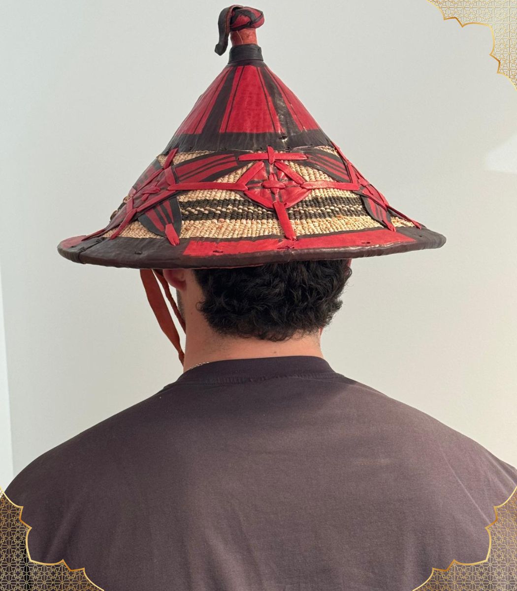 Chapeau en paille et cuir du burkina Faso – Image 3